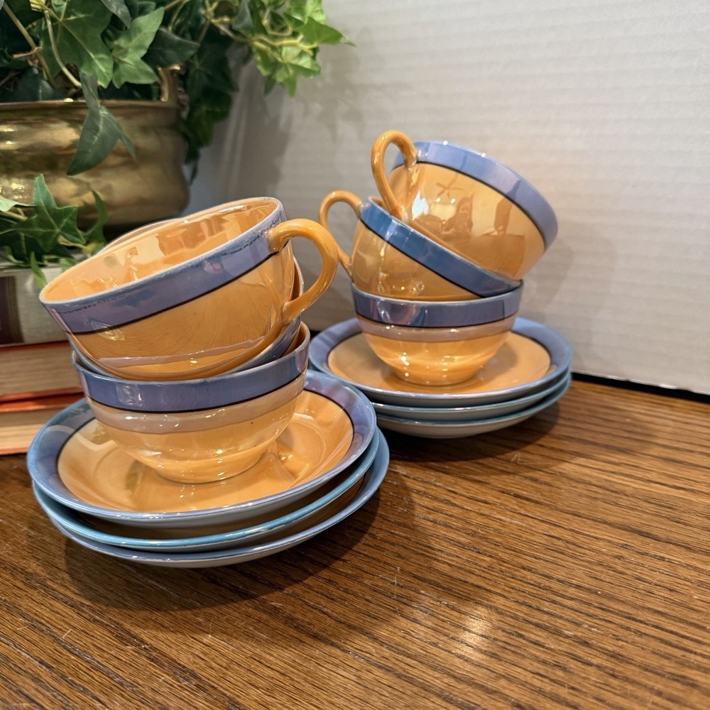 Vintage 12 Piece Art Deco Lusterware Tea Set Made in Japan (1920s-30s)